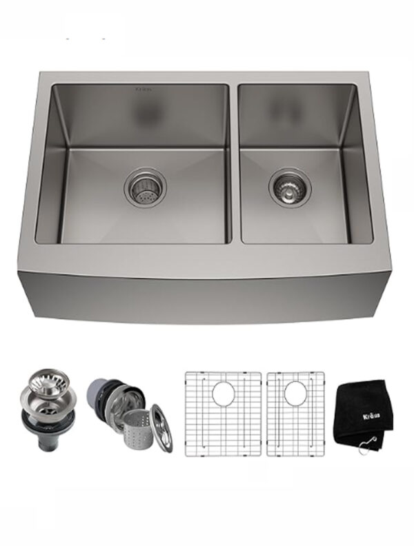 18-Gauge 30"Double Bowl Stainless Steel Kitchen Sink