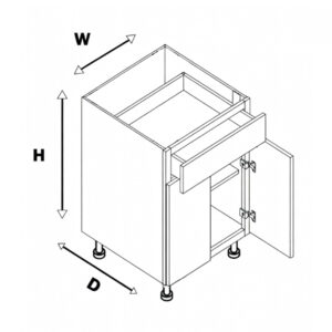 Module B2D1DR Base 2 Door 1 Drawer