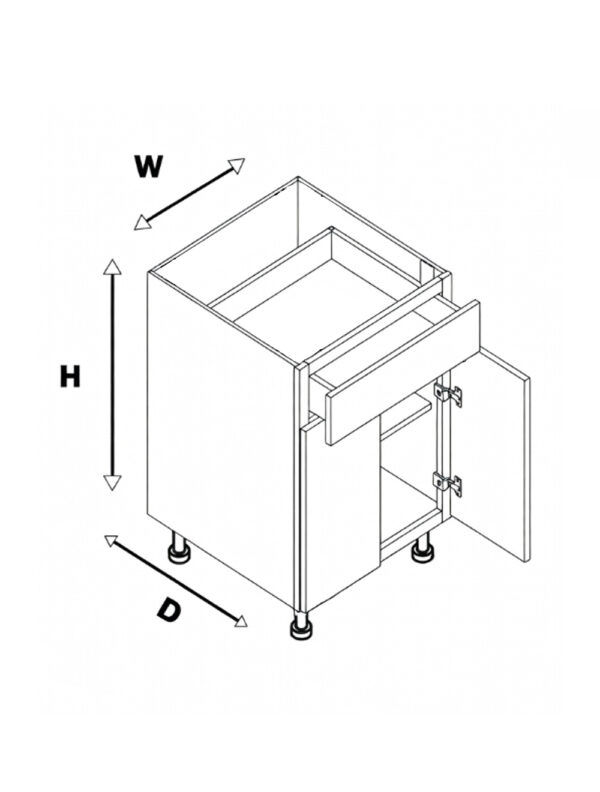 Module B2D1DR Base 2 Door 1 Drawer