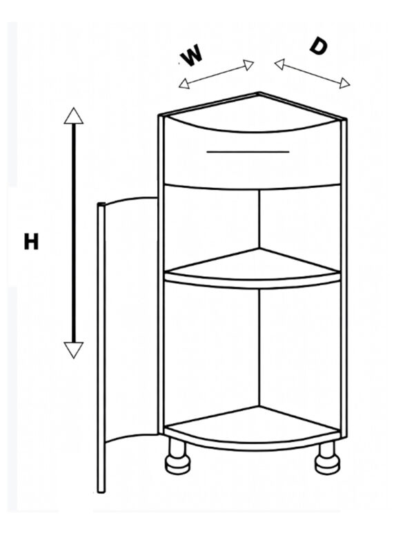 Module BCD1DR Base Curve 1 Door 1 Drawer